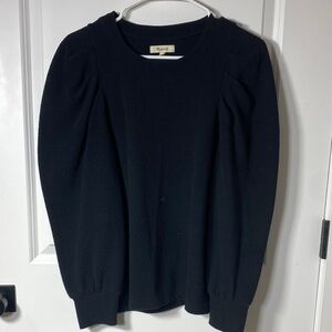 Madewell Black Puff Sleeve Sweatshirt